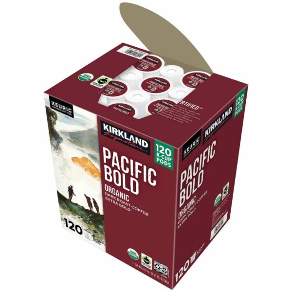 Kirkland Signature Organic Pacific Bold Dark Roast Coffee K-Cup Pods, 120-Count - Image 4