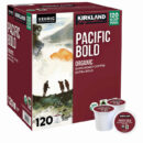 Kirkland Signature Organic Pacific Bold Dark Roast Coffee K-Cup Pods, 120-Count
