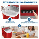 KISSAIR Portable Ice Maker, 26lbs/Day, Self-Cleaning, Compact Countertop Ice Machine