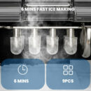 KISSAIR Portable Ice Maker, 26lbs/Day, Self-Cleaning, Compact Countertop Ice Machine