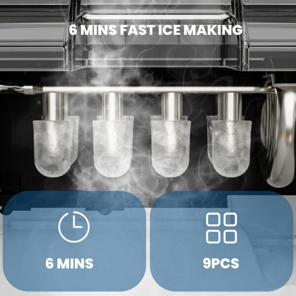 KISSAIR Portable Ice Maker, 26lbs/Day, Self-Cleaning, Compact Countertop Ice Machine - Image 4