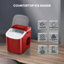 KISSAIR Portable Ice Maker, 26lbs/Day, Self-Cleaning, Compact Countertop Ice Machine