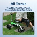 KneeRover GO HYBRID All Terrain Knee Scooter, Race Car Green, Adjustable, Compact, Heavy Duty, Ideal for Foot Injury Recovery