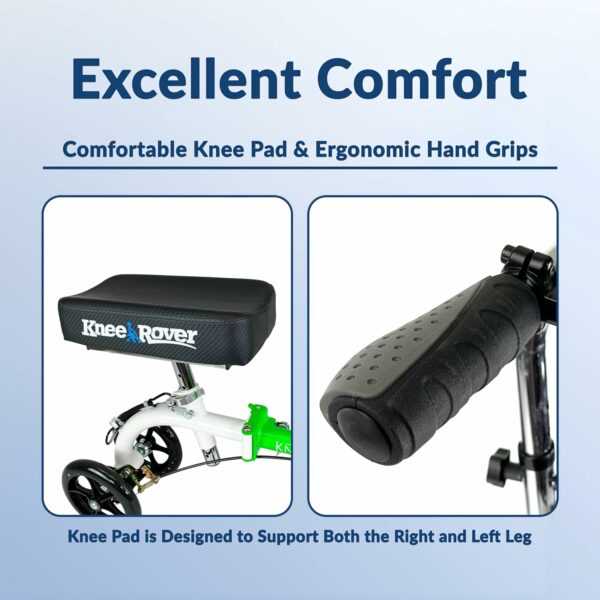 KneeRover GO HYBRID All Terrain Knee Scooter, Race Car Green, Adjustable, Compact, Heavy Duty, Ideal for Foot Injury Recovery - Image 9