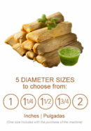 La Tamalera Manual Tamale Machine, 48-50 Tamales/Cycle, 5 Size Options, Made in USA, Convertible to Meat Stuffer/Churro Maker