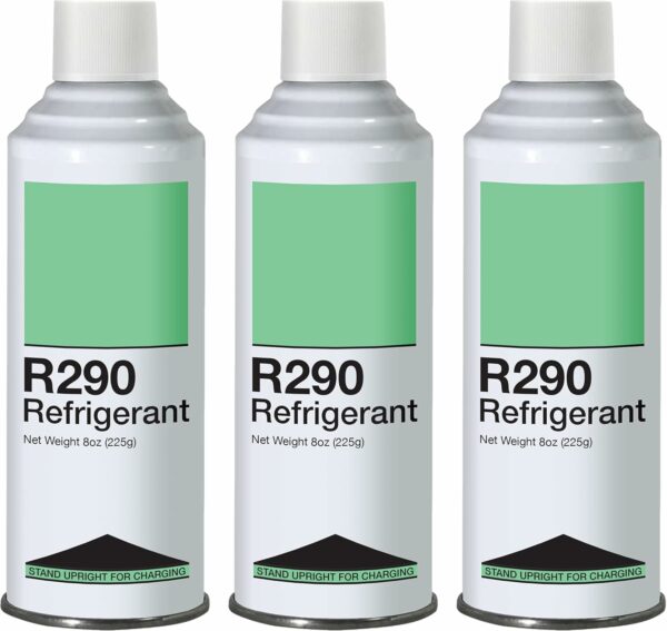 Leak Saver R290 Refrigerant 3-Pack 8oz Self-Sealing Cans for Refrigeration Systems