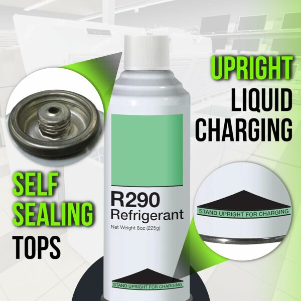 Leak Saver R290 Refrigerant 3-Pack 8oz Self-Sealing Cans for Refrigeration Systems - Image 4