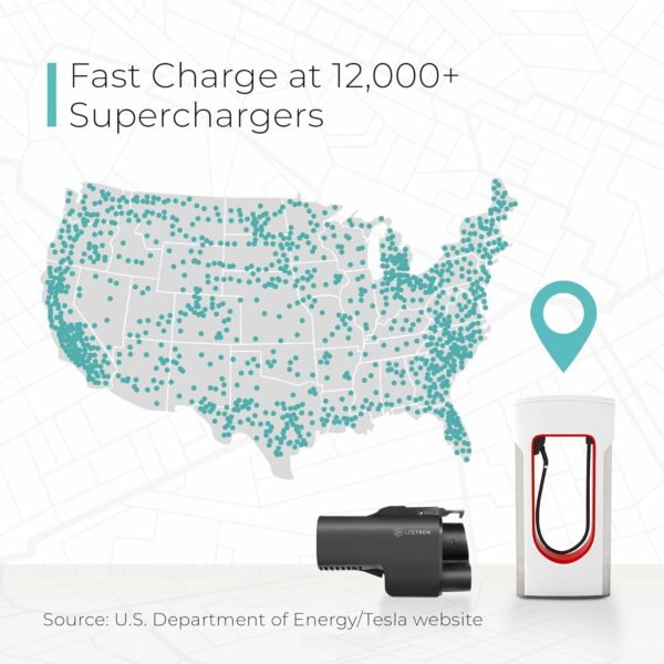 Lectron Vortex NACS to CCS1 EV Adapter 500A/1000V for Tesla Supercharger Access - Image 2