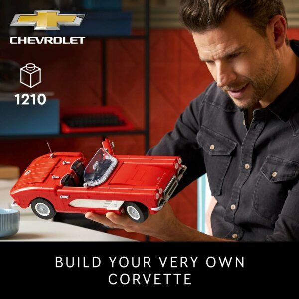 LEGO Icons 10321 1961 Chevrolet Corvette Cabriolet Model Kit, 1,210 Pieces, Collectible Display Set for Adults - Image 3