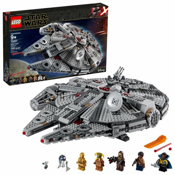 LEGO Star Wars Millennium Falcon 75257 Building Set, 1351 Pieces, Ages 9+, Includes Minifigures, Detailed Interior, The Rise of Skywalker Collection