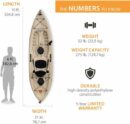 Lifetime Tamarack Angler 100 10ft Fishing Kayak 2-Pack with Paddles, UV-Protected HDPE, Adjustable Seat, Rod Holders, Tan