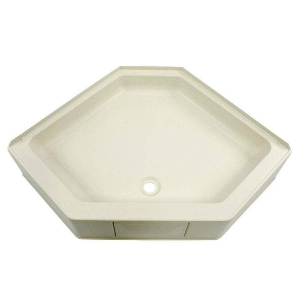 Lippert Better Bath 34"x34" Neo Angle RV Shower Pan, Center Drain, Durable ABS Acrylic, Parchment