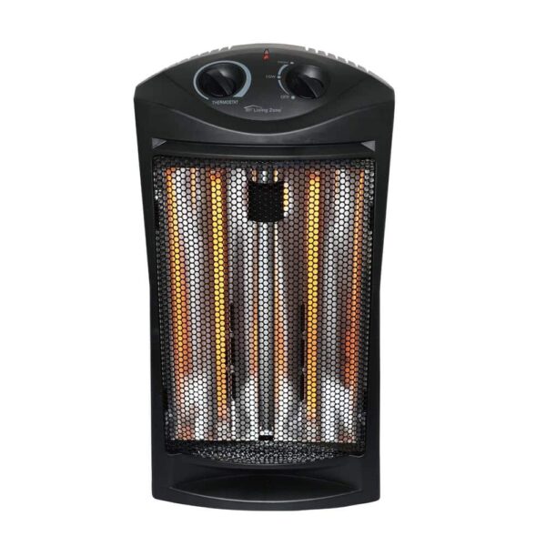 Living Zone 1500W Black Quartz Infrared Tower Heater with Thermostat
