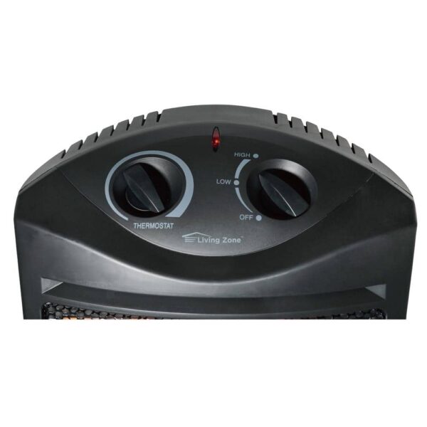 Living Zone 1500W Black Quartz Infrared Tower Heater with Thermostat - Image 4