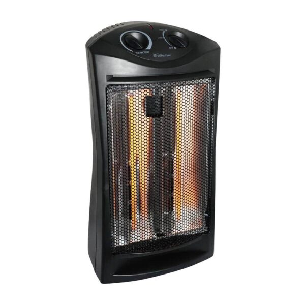 Living Zone 1500W Black Quartz Infrared Tower Heater with Thermostat - Image 2