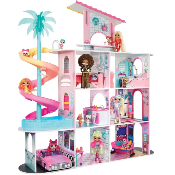 L.O.L. Surprise O.M.G. Fashion House Playset, Real Wood, 4-Foot Tall, 85+ Surprises, Ages 4+