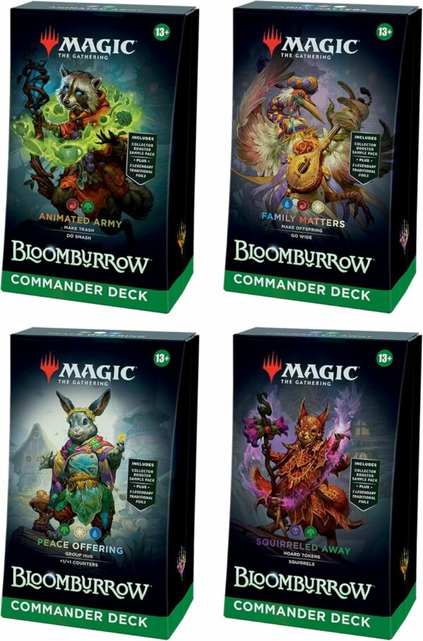 Magic: The Gathering Bloomburrow Commander Deck Bundle - 4 Unique Decks & Collector Booster Packs