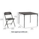 Mainstays 5-Piece Resin Folding Card Table & Chair Set, Black - Portable Indoor/Outdoor Dining & Game Set