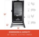 Masterbuilt 40" Digital Electric Smoker, 4 Racks, Black, Thermostat Control