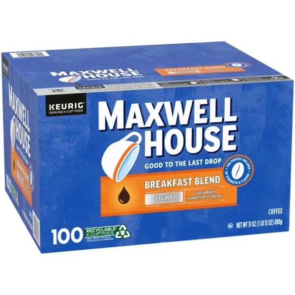 Maxwell House Breakfast Blend Light Roast Coffee Pods, 100 K-Cups, Kosher, Keurig Compatible - Image 9