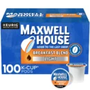 Maxwell House Breakfast Blend Light Roast Coffee Pods, 100 K-Cups, Kosher, Keurig Compatible