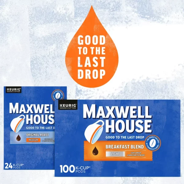 Maxwell House Breakfast Blend Light Roast Coffee Pods, 100 K-Cups, Kosher, Keurig Compatible - Image 7
