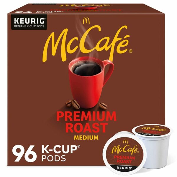 McCafé Premium Roast Medium Coffee Pods, 96 Count, 100% Arabica, Keurig K-Cup Compatible