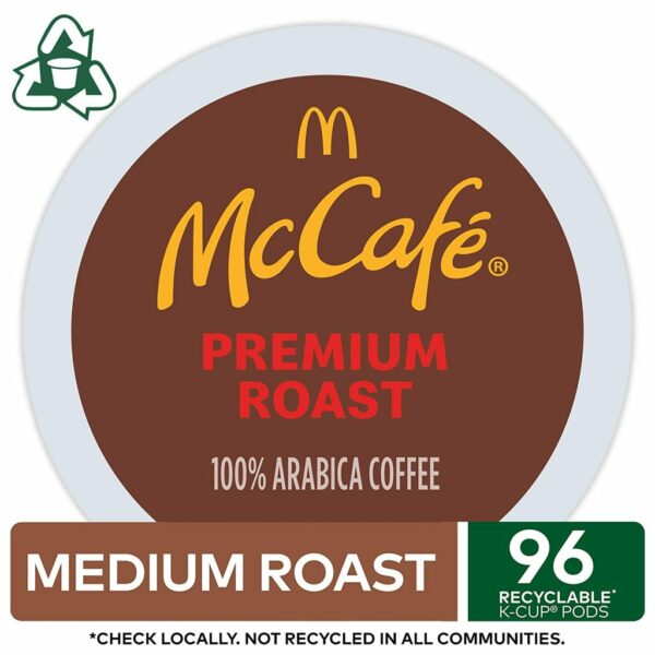 McCafé Premium Roast Medium Coffee Pods, 96 Count, 100% Arabica, Keurig K-Cup Compatible - Image 2