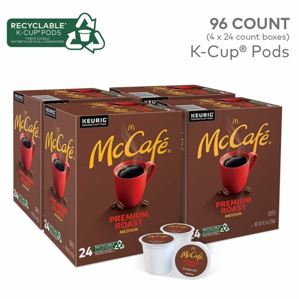 McCafé Premium Roast Medium Coffee Pods, 96 Count, 100% Arabica, Keurig K-Cup Compatible - Image 3