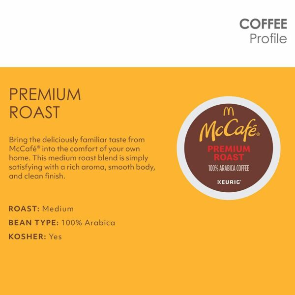 McCafé Premium Roast Medium Coffee Pods, 96 Count, 100% Arabica, Keurig K-Cup Compatible - Image 4