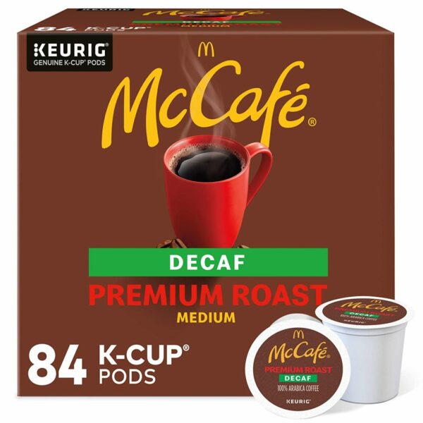 McCafe Decaf Medium Roast K-Cup Coffee Pods 84ct - 100% Arabica, Recyclable, Kosher