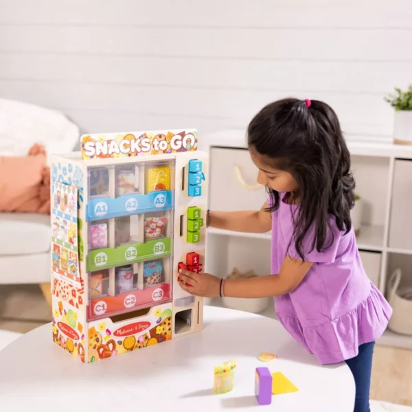 Melissa & Doug Wooden Vending Machine Play Set, 17-Piece Interactive Toy for Ages 3-6 - Image 2