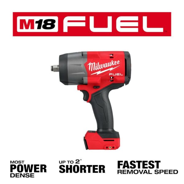 Milwaukee M18 FUEL 18V 1/2" Cordless Impact Wrench with 6.0Ah Battery, Brushless Motor, Compact Design - Image 3