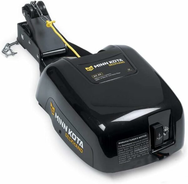 Minn Kota Deckhand 40 Electric Anchor Winch, 40 lb Capacity, 100 ft Nylon Rope, Horizontal Davit
