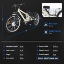 Mobo Adult Electric Tricycle 26/24" - 350W Motor, 36V Battery, 7-Speed, 3-Wheel Ebike with Basket