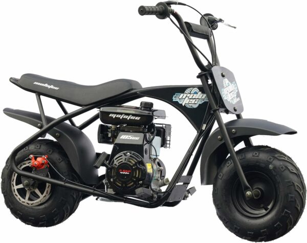 MotoTec 105CC 3.5HP Mini Bike - Black, Alloy Steel, 23mph Speed, Distance Monitor, 185lbs Capacity, Model KN110-A - Image 7