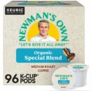 Newman's Own Organics Medium Roast Coffee K-Cup Pods, 96 Count, USDA Organic, Fair Trade, Kosher, Compatible with Keurig