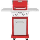 Nexgrill Deluxe 2-Burner Gas Grill, Red, 28,000 BTUs, Stainless Steel, Convertible to Natural Gas