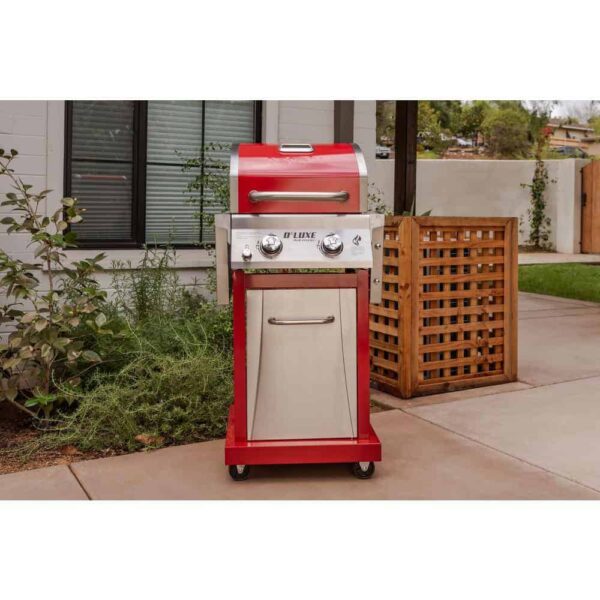 Nexgrill Deluxe 2-Burner Gas Grill, Red, 28,000 BTUs, Stainless Steel, Convertible to Natural Gas - Image 7