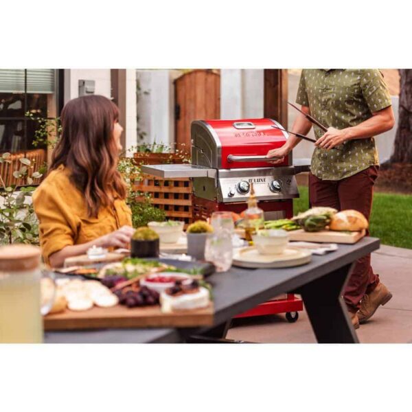 Nexgrill Deluxe 2-Burner Gas Grill, Red, 28,000 BTUs, Stainless Steel, Convertible to Natural Gas - Image 8