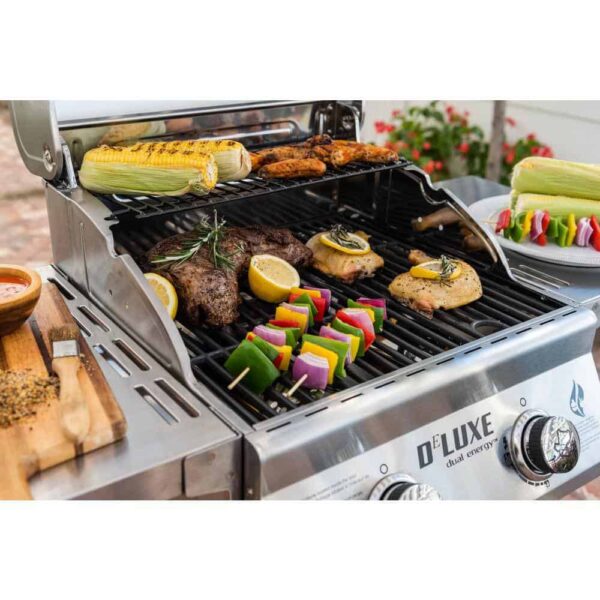 Nexgrill Deluxe 2-Burner Gas Grill, Red, 28,000 BTUs, Stainless Steel, Convertible to Natural Gas - Image 2