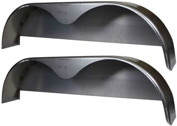 USA-Made Tandem Axle Steel Trailer Fender 72"x10.75" 2-Pack with Back Plate, 16 Gauge