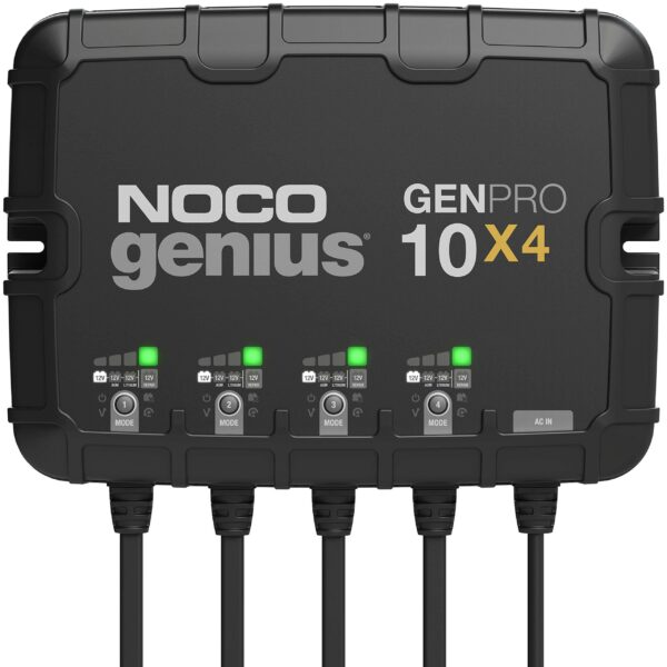 NOCO Genius GENPRO10X4 12V 40-Amp 4-Bank Smart Marine Battery Charger