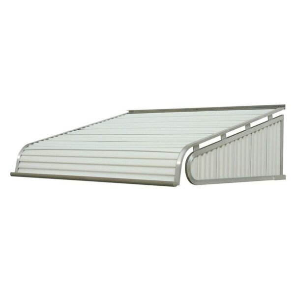 NuImage 1500 Series Aluminum Door Canopy, 5 ft, White, Durable Weather Protection