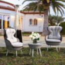 Nuu Garden Propane Patio Heater, 48,000 BTU, Black, Heat-Focusing, with Wheels