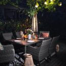 Nuu Garden Propane Patio Heater, 48,000 BTU, Black, Heat-Focusing, with Wheels