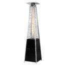 Nuu Garden Propane Patio Heater, 48,000 BTU, Black, Heat-Focusing, with Wheels