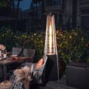 Nuu Garden Propane Patio Heater, 48,000 BTU, Black, Heat-Focusing, with Wheels