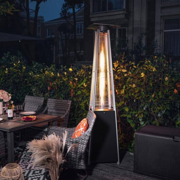 Nuu Garden Propane Patio Heater, 48,000 BTU, Black, Heat-Focusing, with Wheels - Image 7