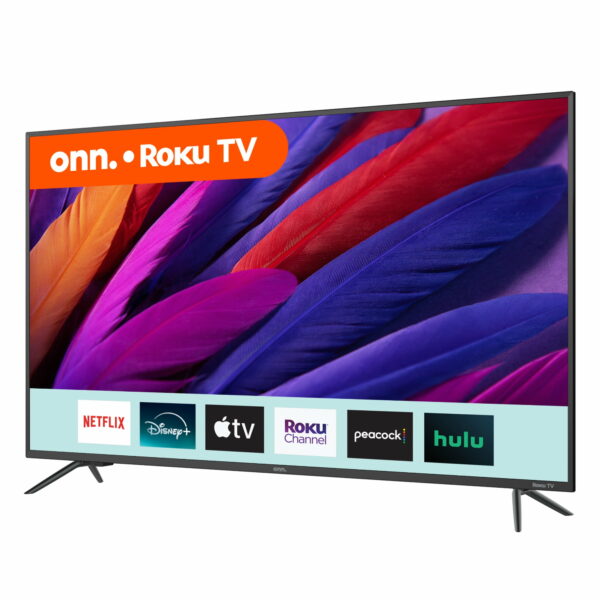 onn. 50" 4K UHD LED Roku Smart TV with HDR, Voice Control, 60Hz, VESA, 3 HDMI Ports - Image 2